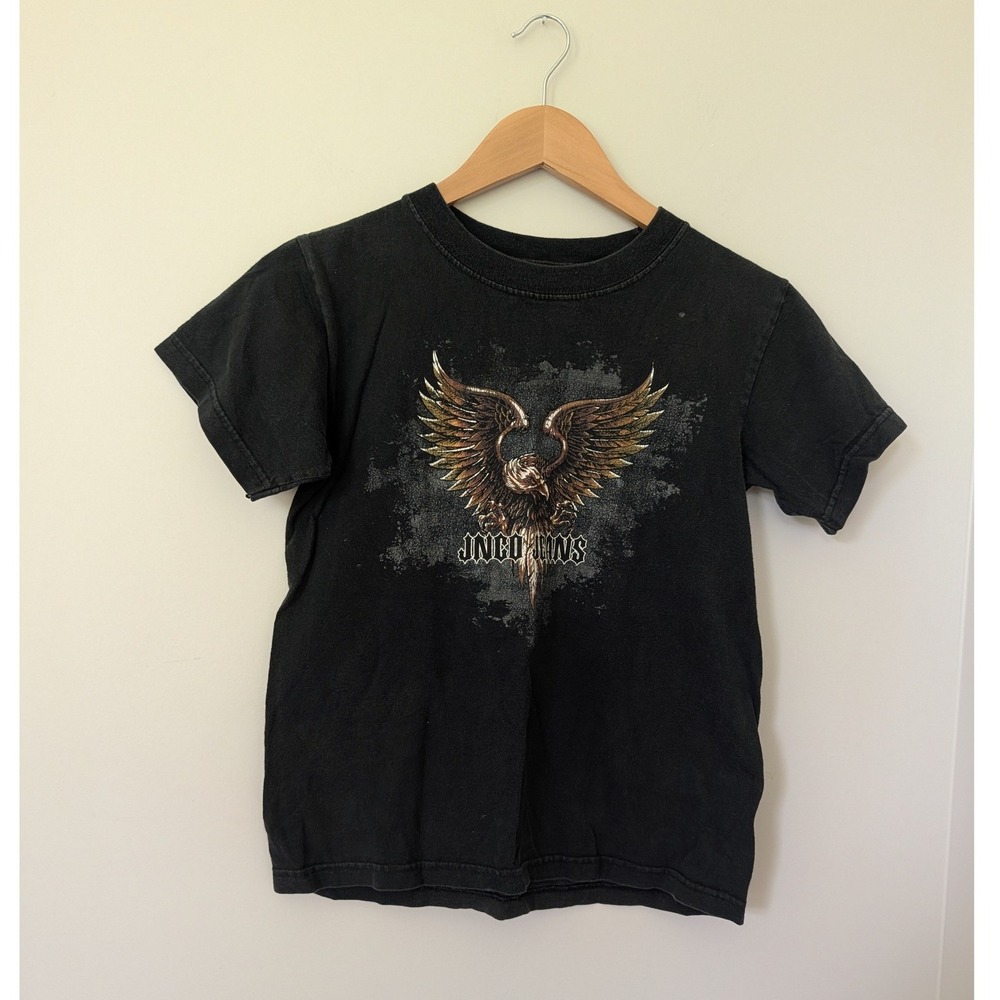 JNCO Jeans Vintage Eagle Graphic T-Shirt Black Faded Skater Goth  Small